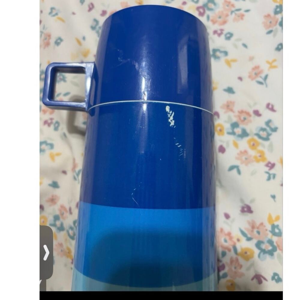 Vintage Thermos King-Seeley Diamonds Red Grey Wide Mouth 10oz #6063 Complete